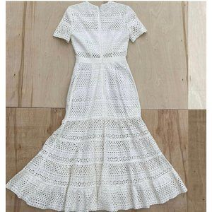Self Portrait Size 4 White Eyelet Dress - Bridal